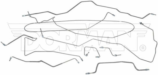 Fits 95-01 Jeep Cherokee non-ABS; Complete Brake Line Kit; Stainless-FL919236