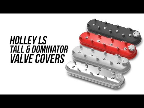 Holley 241-112  Aluminum LS Valve Covers w/ Coil Mounting Posts, Cast Aluminum - Satin Black Finish