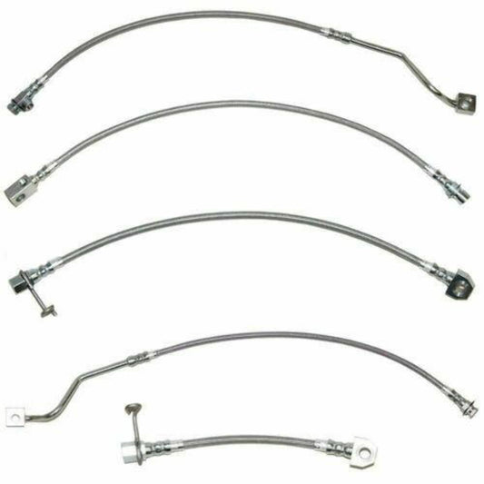 1999-01 Ford F-250 SD Brake Hose Kit 4WD RWABS Non-Stag Rear Calipers -HSK0019SS