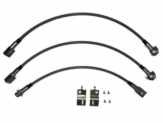 1968-69 Dodge Charger Brake Hose Kit w/ 8 3/4 Inch Rear Axle Braided - HSK0034SS