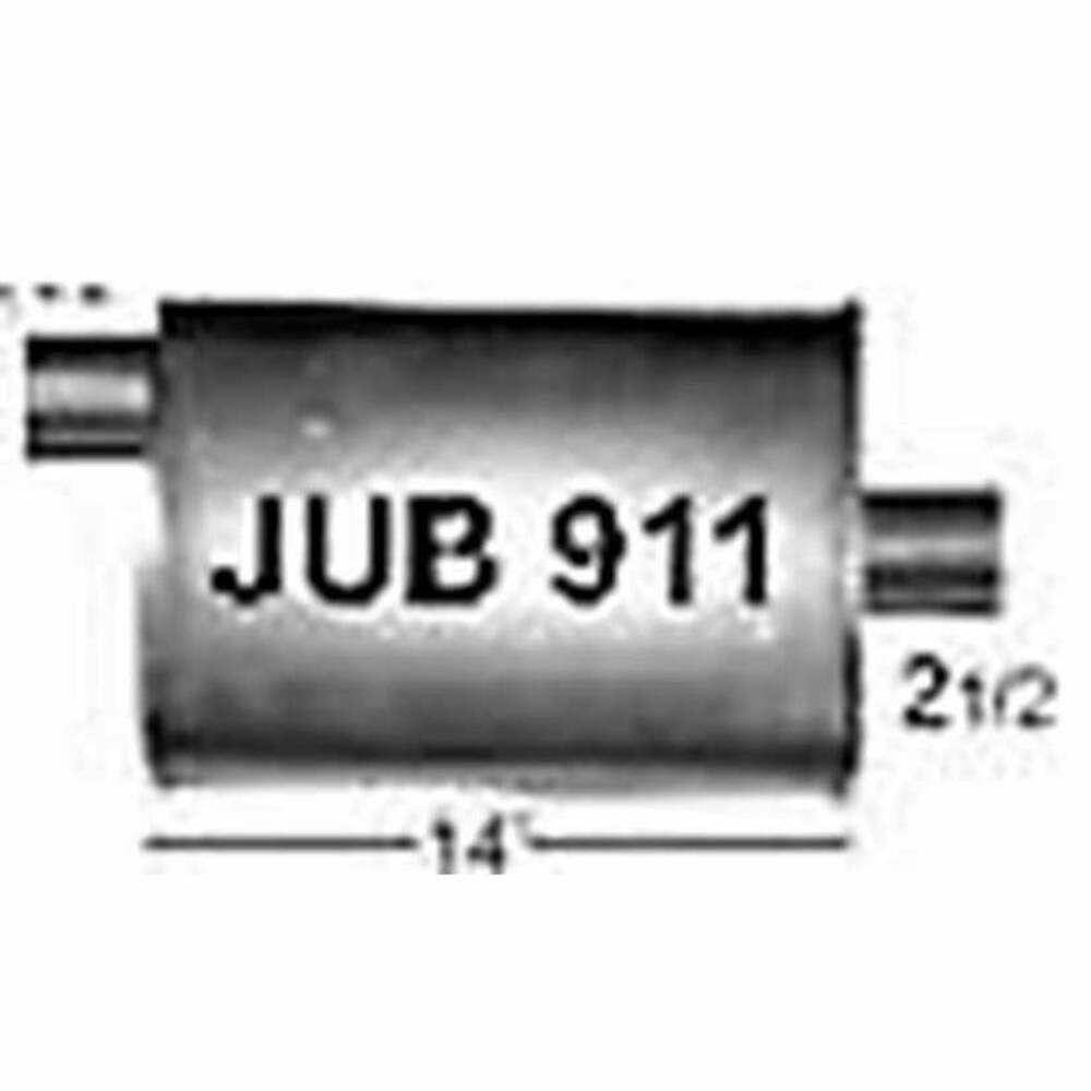 Jones Exhaust JUB911 Quiet Tone Muffler 2.5 Inlet 2.5 Outlet