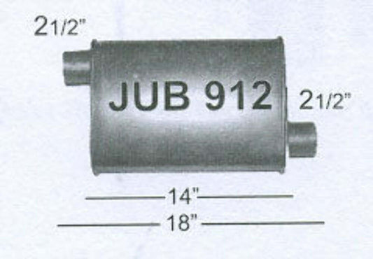Jones Exhaust JUB912 Quiet Tone Muffler 2.5 Inlet, 2.5 Outlet