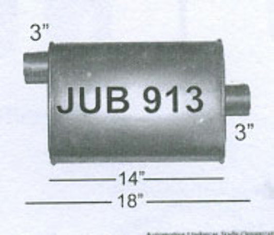 Jones Exhaust JUB913 Quiet Tone Muffler 3 Inlet, 3 Outlet