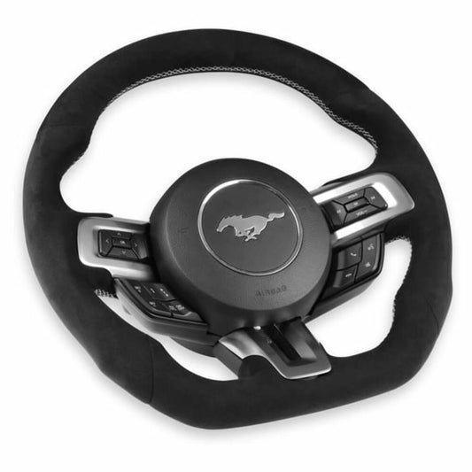 Fits 2015-2017 Ford Mustang Steering Wheel-Alcantara Wrapped Heated-RK950-08